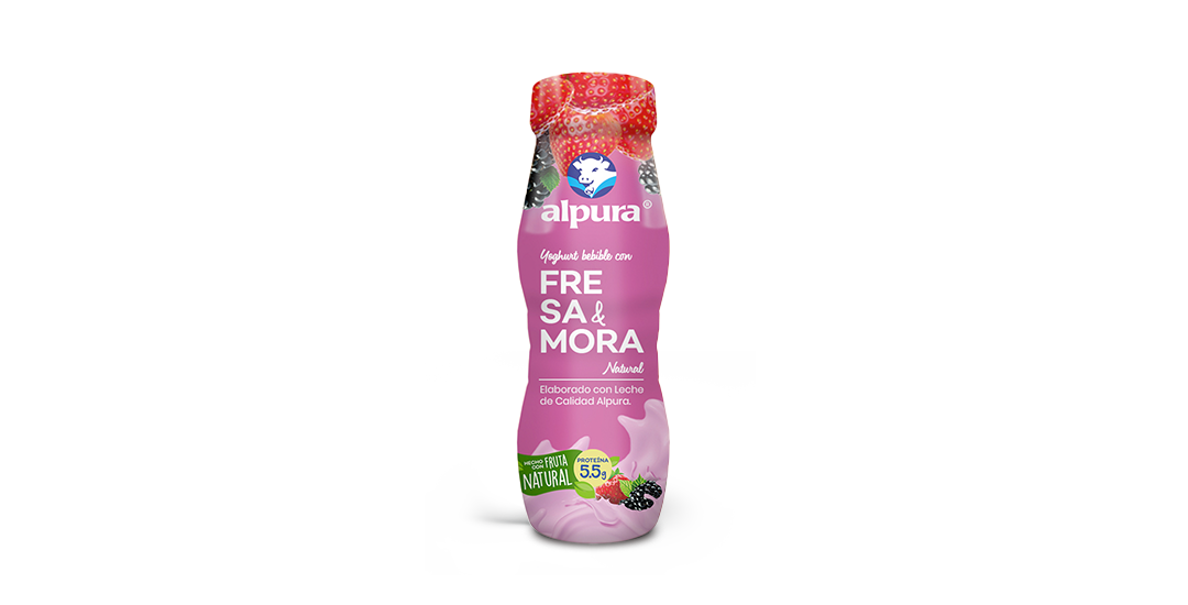 Yoghurt Bebible de fresa mora | Alpura®